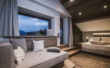 Panorama Restaurant Hotel Margarethenstein Top of M Suite mit Sauna im Design Hotel Margarethenstein