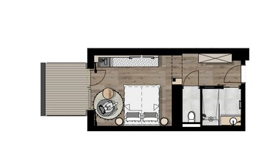 Grundriss der Auszeit Suite im Margarethenstein