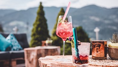 Sommergetränk im Panorama Restaurant in Kaprun