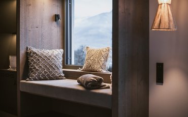Relax Lounge in der Weitblick Suite im Design Hotel Margarethenstein