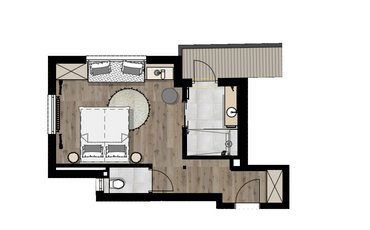 Grundriss der Weitblick Suite im Margarethenstein